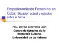 Empoderamiento Femenino en Cuba: Situacin actual y estudios sobre el tema