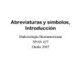 Abreviaturas y smbolos, Introduccin
