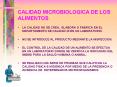 CALIDAD MICROBIOLOGICA DE LOS ALIMENTOS