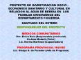 PROYECTO DE INVESTIGACION SOCIO ECONOMICO SANITARIO Y CULTURAL EN RELACION AL AGUA DE BEBIDA EN LOS