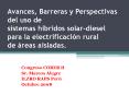 Avances, Barreras y Perspectivas del uso de sistemas hibridos solardiesel para la electrificacin rur