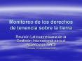 Monitoreo de los derechos de tenencia sobre la tierra