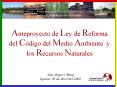 Anteproyecto de Ley de Reforma del Cdigo del Medio Ambiente y los Recursos Naturales