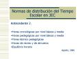Normas de distribucin del Tiempo Escolar en JEC