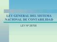 LEY GENERAL DEL SISTEMA NACIONAL DE CONTABILIDAD