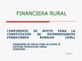 COMPONENTE DE APOYO PARA LA CONSTITUCIN DE INTERMEDIARIOS FINANCIEROS RURALES IFRs