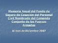 Memoria Anual del Fondo de Seguro de Cesacin del Personal Civil Nombrado del Comando Conjunto de las