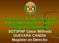 Funciones y Atribuciones de la Polica Nacional en el Nuevo Cdigo Procesal Penal SOT3PNP Csar Wilfred