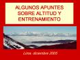 ALGUNOS APUNTES SOBRE ALTITUD Y ENTRENAMIENTO