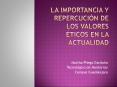 LA IMPORTANCIA Y REPERCUCIN DE LOS VALORES TICOS EN LA ACTUALIDAD