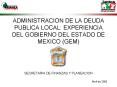 ADMINISTRACION DE LA DEUDA PUBLICA LOCAL: EXPERIENCIA DEL GOBIERNO DEL ESTADO DE MEXICO GEM