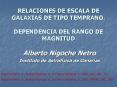 RELACIONES DE ESCALA DE GALAXIAS DE TIPO TEMPRANO' DEPENDENCIA DEL RANGO DE MAGNITUD