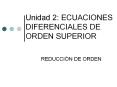 Unidad 2: ECUACIONES DIFERENCIALES DE ORDEN SUPERIOR