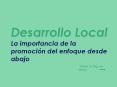 Desarrollo Local La importancia de la promocin del enfoque desde abajo