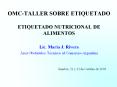 OMCTALLER SOBRE ETIQUETADO ETIQUETADO NUTRICIONAL DE ALIMENTOS