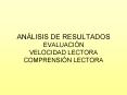 ANLISIS DE RESULTADOS EVALUACIN VELOCIDAD LECTORA COMPRENSIN LECTORA
