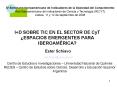 I D SOBRE TIC EN EL SECTOR DE CyT ESPACIOS EMERGENTES PARA IBEROAMRICA
