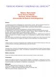 DERECHO ROMANO Y ENSEANZA DEL DERECHO Mateos, Mara Isabel Garca Horacio Alberto Martinz, Adriana Bea