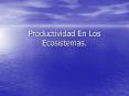 Productividad En Los Ecosistemas'
