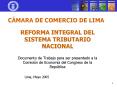 REFORMA INTEGRAL DEL SISTEMA TRIBUTARIO NACIONAL