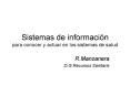 Sistemas de informacin para conocer y actuar en los sistemas de salud