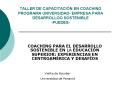 TALLER DE CAPACITACIN EN COACHING PROGRAMA UNIVERSIDAD EMPRESA PARA DESARROLLOO SOSTENIBLE PUEDES