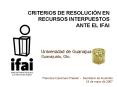 CRITERIOS DE RESOLUCIN EN RECURSOS INTERPUESTOS ANTE EL IFAI