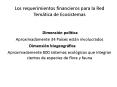 Los requerimientos financieros para la Red Temtica de Ecosistemas