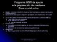 Programa UGR de ayuda a la preparacin de masteres ErasmusMundus