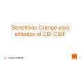 Beneficios Orange para afiliados al CSICSIF
