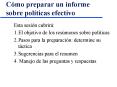 Cmo preparar un informe sobre polticas efectivo