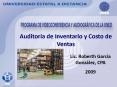 Auditora de Inventario y Costo de Ventas