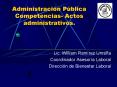 Administracin Pblica Competencias Actos administrativos'