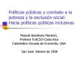 Polticas pblicas y combate a la pobreza y la exclusin social: Hacia polticas pblicas inclusivas