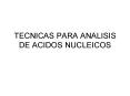 TECNICAS PARA ANALISIS DE ACIDOS NUCLEICOS