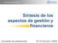 Sntesis de los aspectos de gestin y financieros