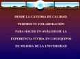 DESDE LA CTEDRA DE CALIDAD,
