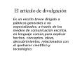 El artculo de divulgacin