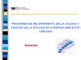 PROGRAMA DE MEJORAMIENTO DE LA CALIDAD Y