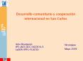 Desarrollo comunitario y cooperacin internacional en San Carlos