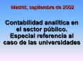 Contabilidad analtica en el sector pblico' Especial referencia al caso de las universidades