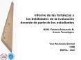 Informe de las fortalezas y las debilidades de la evaluacin docente de parte de los estudiantes MSIG