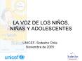 LA VOZ DE LOS NIOS, NIAS Y ADOLESCENTES