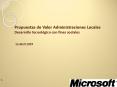 Propuestas de Valor Administraciones Locales Desarrollo tecnolgico con fines sociales 13 Abril 2007