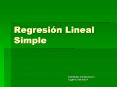 Regresin Lineal Simple