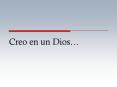 Creo en un Dios