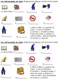 Las instrucciones en clase: Empareja los dibujos con las instrucciones