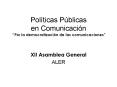 Polticas Pblicas en Comunicacin Por la democratizacin de las comunicaciones