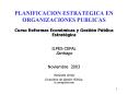 PLANIFICACION ESTRATEGICA EN ORGANIZACIONES PUBLICAS