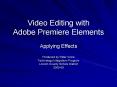 Video Editing with Adobe Premiere Elements